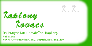 kaplony kovacs business card